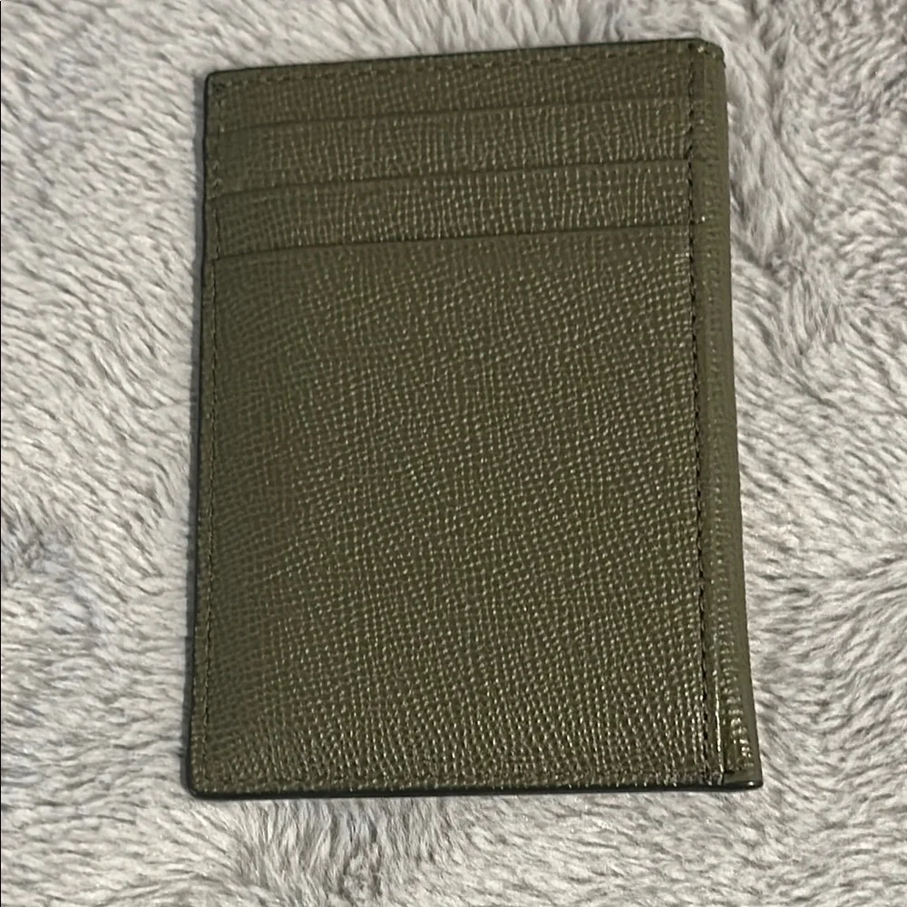 MCM Unisex Green Leather Wallet Compact Design